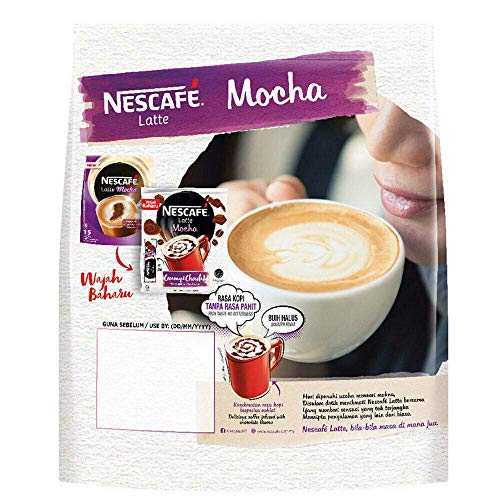 Nescafe 3 In 1 Mocha Coffee Latte - Instant Coffee Packets - Single Serve Flavored Coffee Mix (15 Sticks) #TOP2
