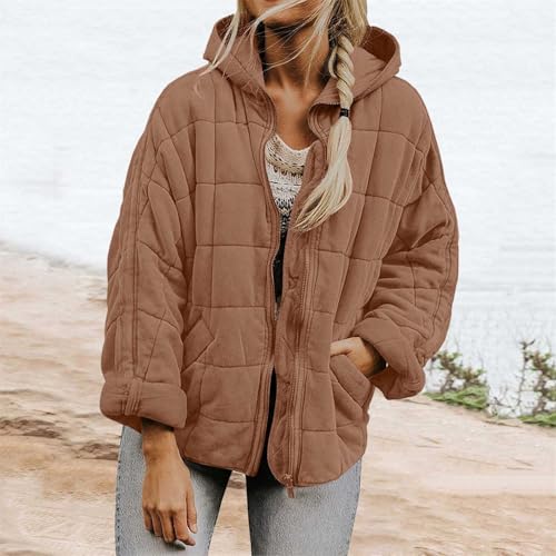 Warmth Meets Style: The Perfect Oversized Quilted Puffer Jacket for Women in Cozy Brown - Image 2