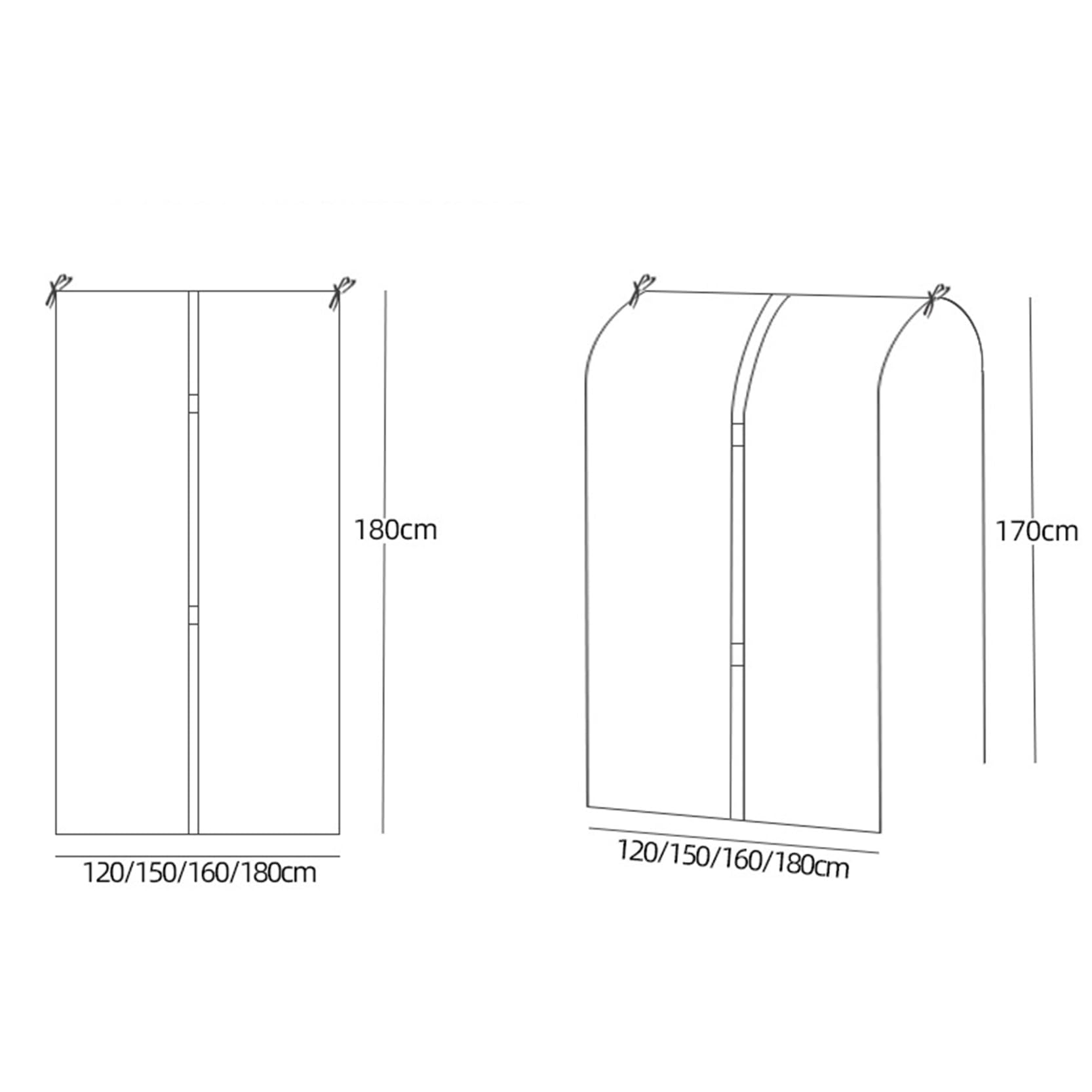 Copriabiti Ultra Alti 70,86 Pollici,Copriabiti Antipolvere Traspirante,Copriabiti Protettivo per Abiti Lunghi, Cappotti, Facile da Usare e da Pulire,C-200 x 180 cm
