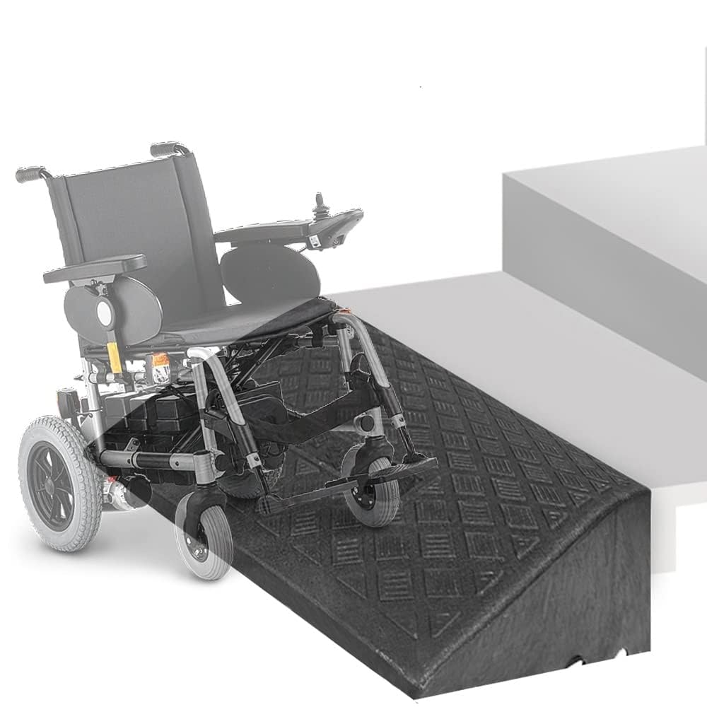 ZJIEX Rampa per soglia in gomma, antiscivolo, 3 – 19 cm, rampa per sedia a rotelle, rampa di carico portatile, per auto, scooter, bicicletta (colore nero, dimensioni: 50 x 40 x 17 cm)