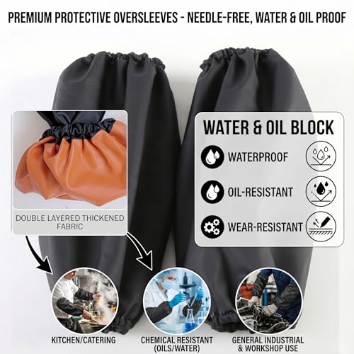 Manchons de cuisson imperméables avec couvre-bras en PVC épais à double couche - 2