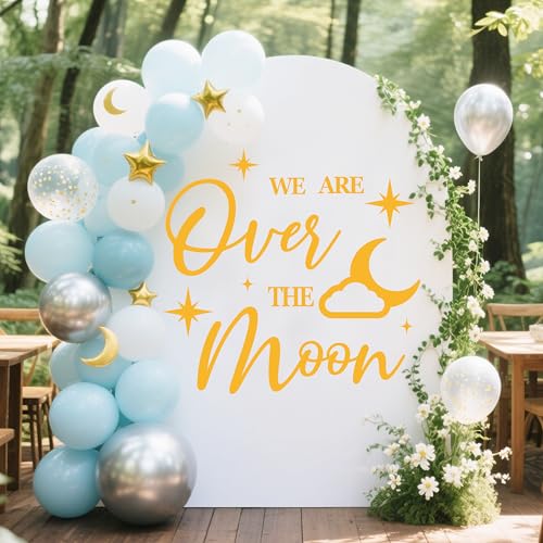Decoración adhesiva pared tema luna baby shower miniatura 7