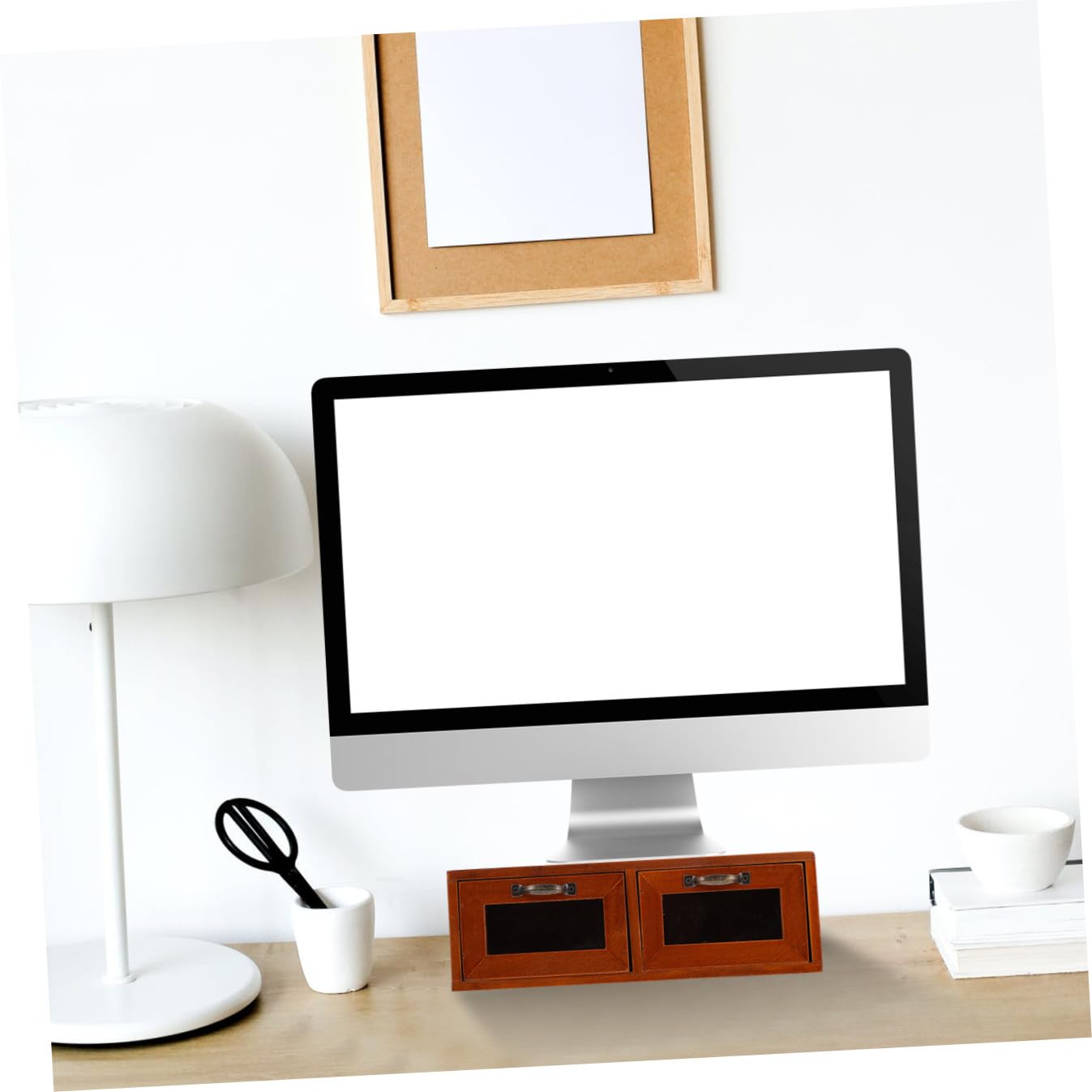 BESPORTBLE de en Marrón Sintético Pequeño para Tamaño Decoración para Práctico Elevador Monitor Cajón Organizador de Almacenamiento Material Oficina del Hogar