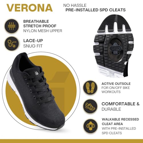 Image of Tommaso Women's Cycling Shoes with Pre-Installed SPD Cleats - Easy to Walk-in Ventilated SPD Cycling Shoes for Women's Spin Classes and Indoor Bikes - Comfortable on Foot and Toebox.