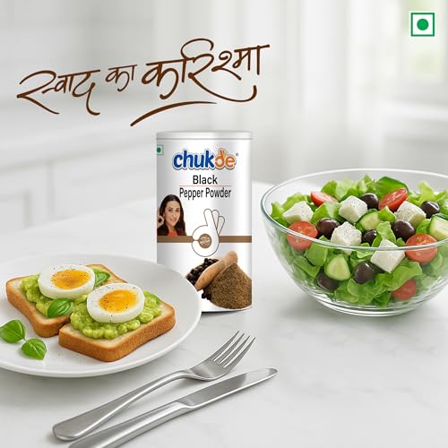 Image of Chukde Black Pepper Powder Sprinkler 100g - Easy-to-Use Table-Top Seasoning (Pack of 1)