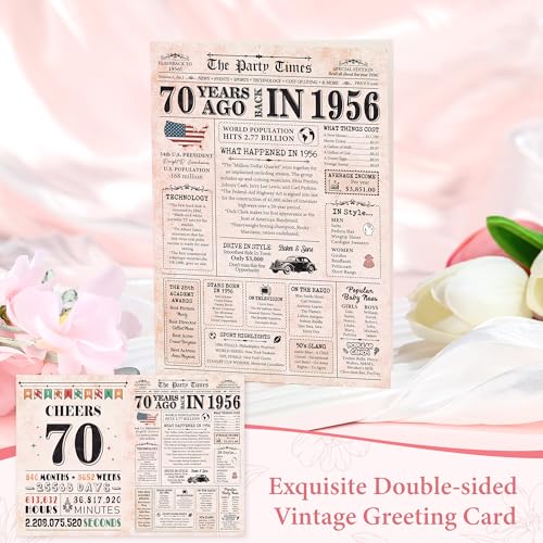 Image of 70th Birthday Gifts for Women Classy 70th Birthday Gifts for 70 Year Old Woman Cool 70 and Fabulous Gift Ideas for Mom Unique 1956 Decorations for Women 70s Accessories for Female Ladies Her