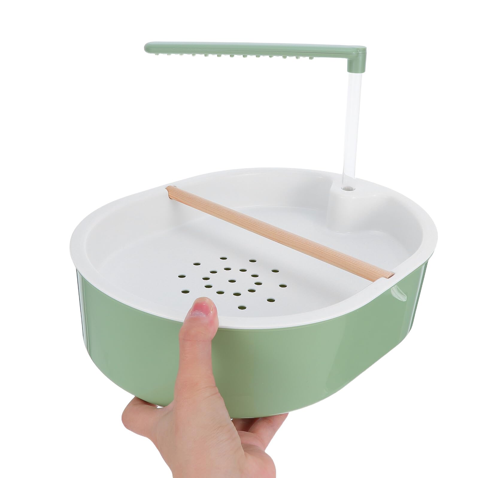 GARVALON Doccia per Pappagalli Automatica con Pompa Silenziosa Vasca da Bagno Antiscivolo con Posatoio Bagnetto per Uccelli in Gabbia Adatta Pappagalli Calopsitte e Canarini Accessorio