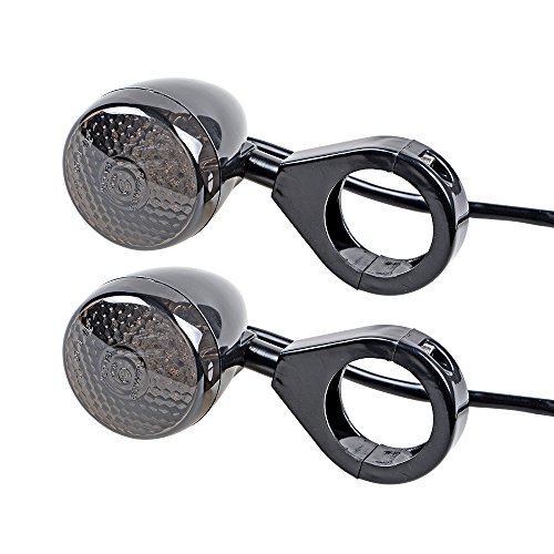 Smoke Turn Signal Light 41mm Relocation Fork Clamp For Harley Dyna Glide Sportster XL Softail