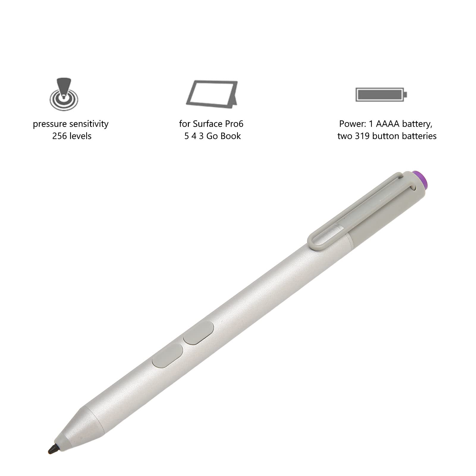 Zunate Penna Stilo, 256 Livelli di Sensibilità alla Pressione Bluetooth Penne Stilo Wireless per Touch Screen, Penna Digitale Elegante Penna Stilo per Tablet, per Pro6 5 4 3 Go Book