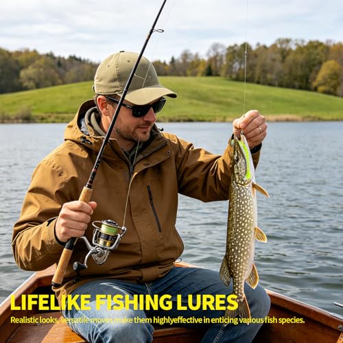Fishing Lures, 107Pcs Fishing Tackle Box with Handbook, Fishing Gear & Bait Accessories Kit for Freshwater Bass, Ideal Fishing Gifts for Men, Father & Beginners miniatura 3