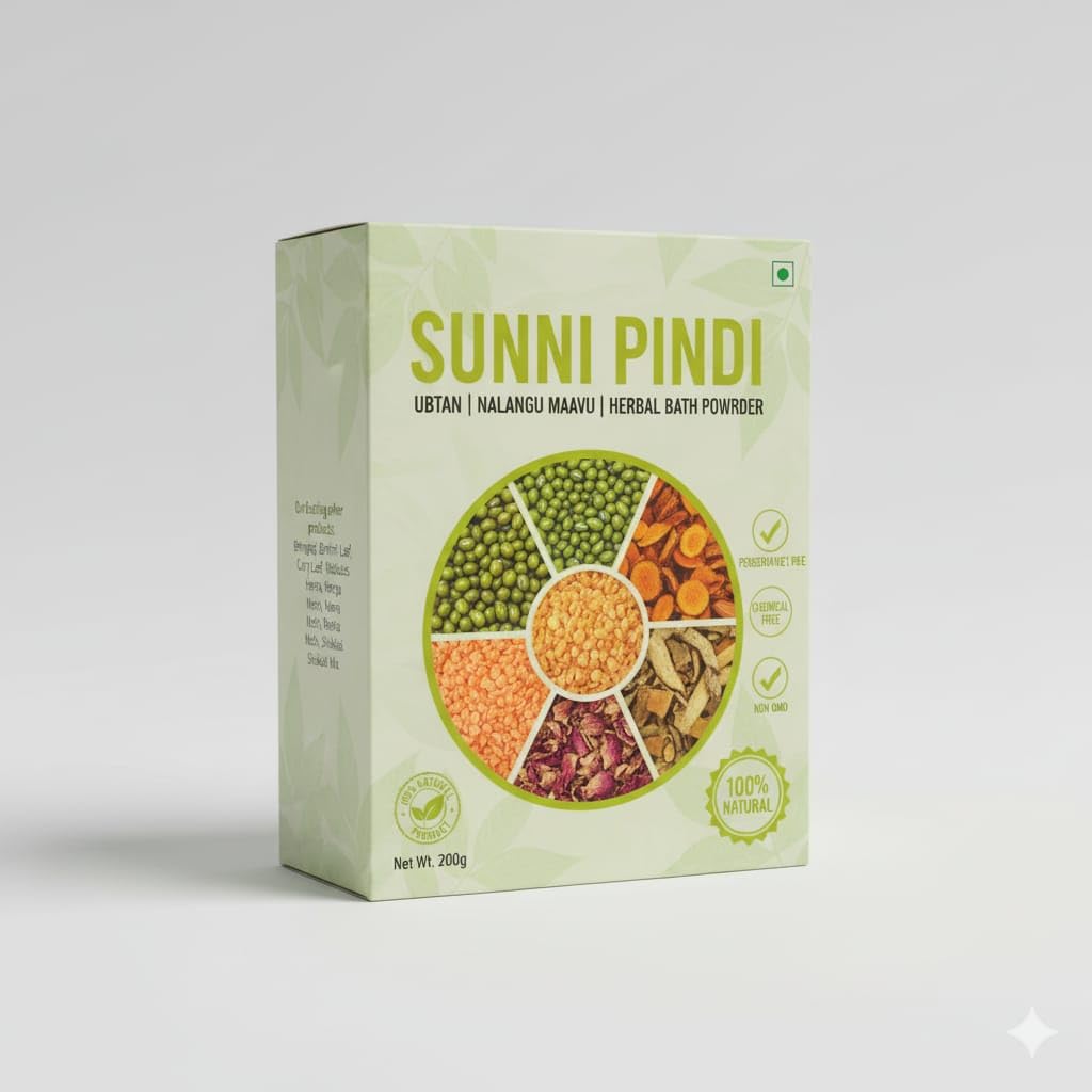 Natural Care From Nature Sunnipindi Herbal Bath Powder Ubtan Body Scrub Face Pack - Tan Reduce - Ancient Ayurvedic - Enrich With Herbs 200 G (Pack Of