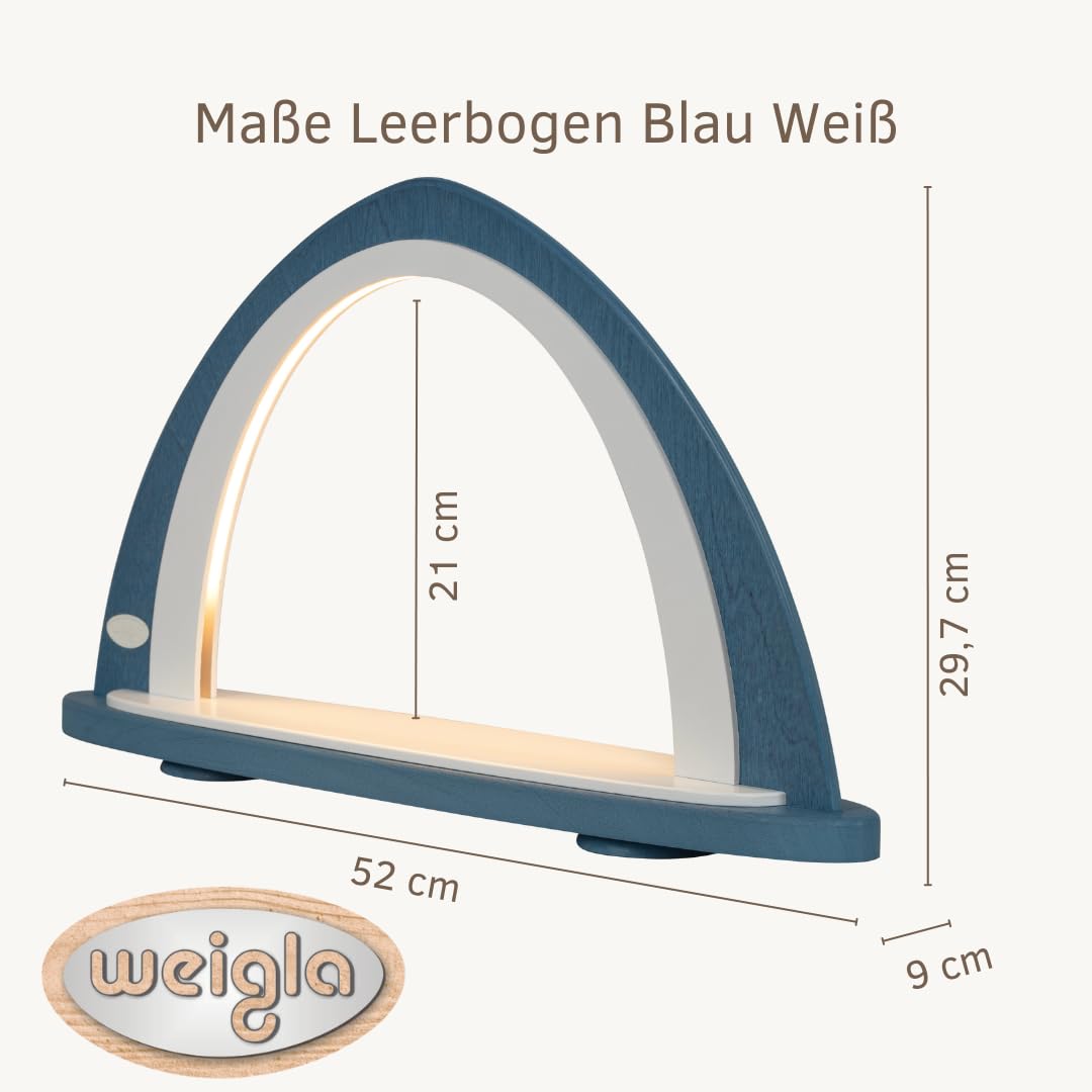 weigla - Arco originale dei Monti Metalliferi I Arco Luci Natale I Motivo Presepe con Fieno Vero I 10 Candele + 1 Lampada di Ricambio I 10 x 23 V, 3