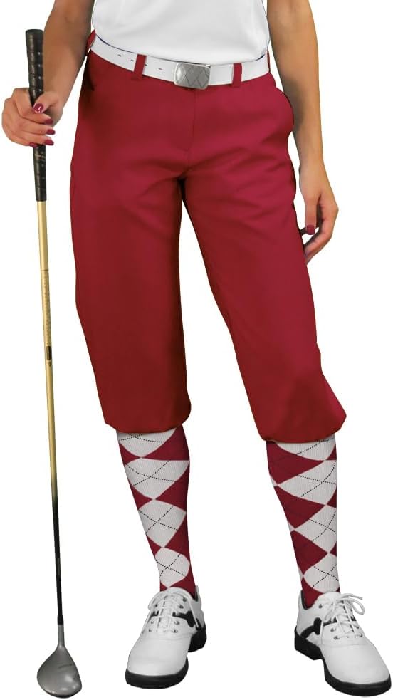 Golf Knickers Maroon Womens 'Par 3' - Microfiber