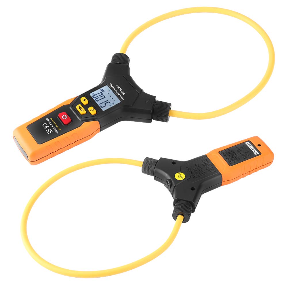 PEAKMETER PM2019A Flexible Stromzange 3000A AC Digitales Messgerät mit LCD-Display 75mm Klemmendurchmesser Datenhaltefunktion Hintergrundbeleuchtung für Elektrische Geräte