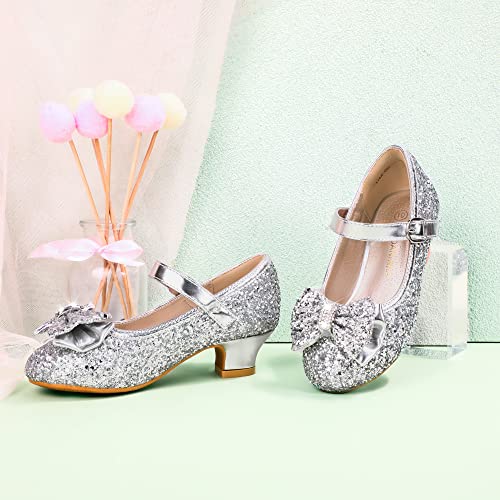 Image of PANDNAINJIA Girls Dress Shoes Toddler Heels Mary Jane Pumps