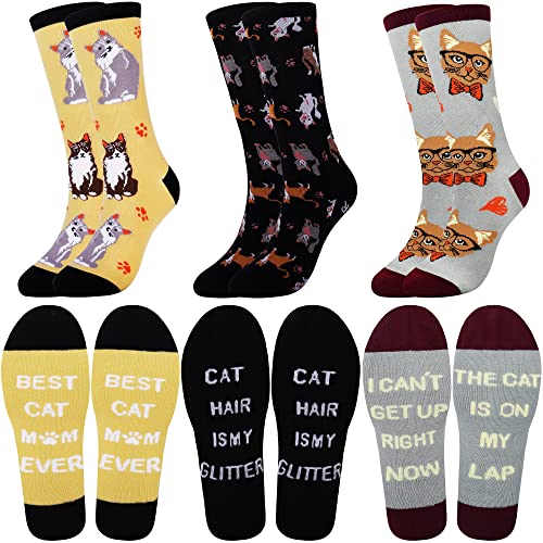Jeasona Womens Funny Socks Plant Cat Nurse Gifts for Women Mom