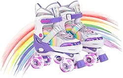 Patins 4 Rodas Roller Ajustavel Lindo Criança, Infantil patins para iniciantes, Com rodas iluminadas
