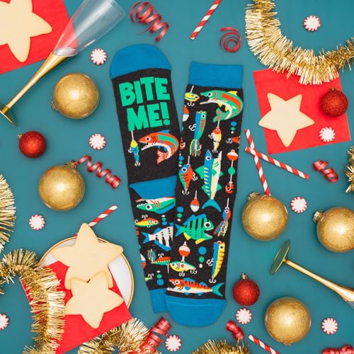 Lavley Fishing and Hunting Socks - Funny Gag Gift for Hunters and Fishermen, Unisex One Size, Novelty Outdoors Socks for Birthdays, Father’s Day, or Fun Gift for Men