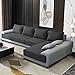 Braxton Aayla 5- to 6-Person Sofa L Shape Rhs Sofa Set For Living Room (Black Grey Fabric)