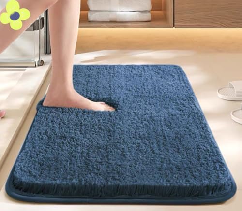 Image of HOWNICE Doormat for Bedroom,Bathroom,Kitchen,Living Room,Room Mats,Home Entrance Foot Mats,Floor mat,Main Door,Non Slip,Door Mate,Soft,Fur,Door Matt,Rugs,Bathmat (Bathroom Mat Blue, Medium)