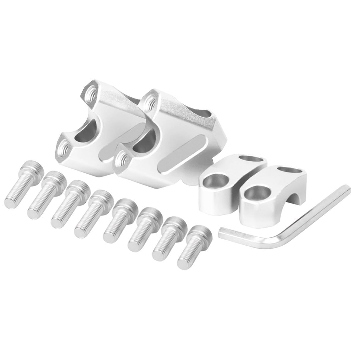 Rehausse guidon moto 22mm argent universel rehausseur pontet MSX125