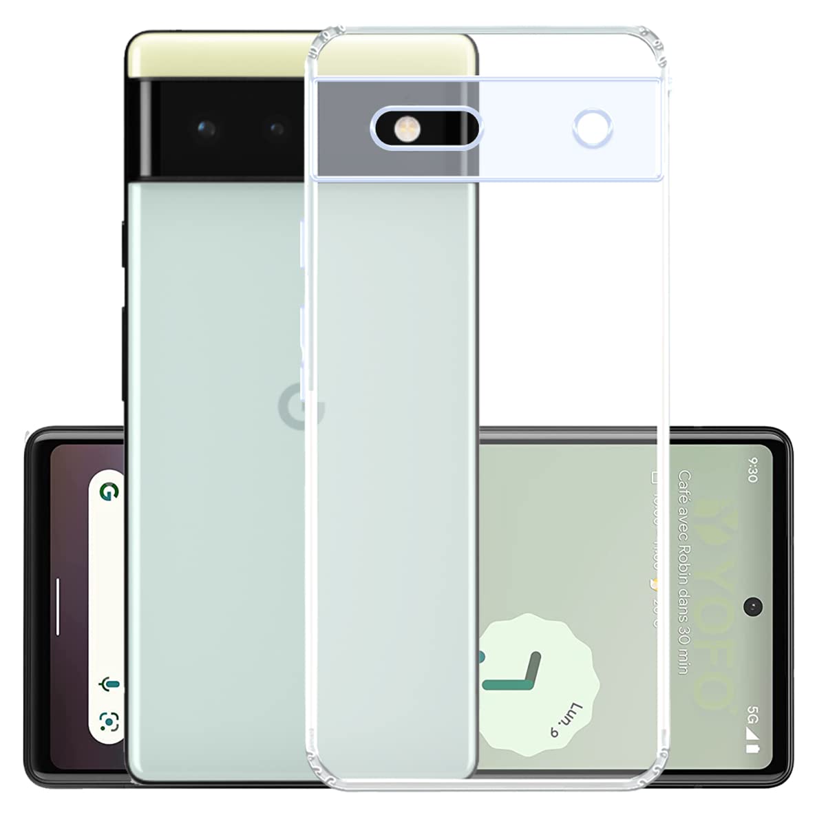 YOFO Premuim Back Cover for Google Pixel 6A (Flexible|Silicone|Transparent|Dust Plug|Camera Protection) (B0BTB4D3P9) Amazon Price History, Amazon Price Tracker