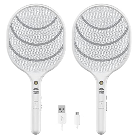 Himalayan Glow Bug Zapper, Electric Fly Swatter Rechargeable Racket, Mosquito Repellent 3,000 Volt, USB Charging Cable Best Use for Indoor & Outdoor - 2 PCS Cover