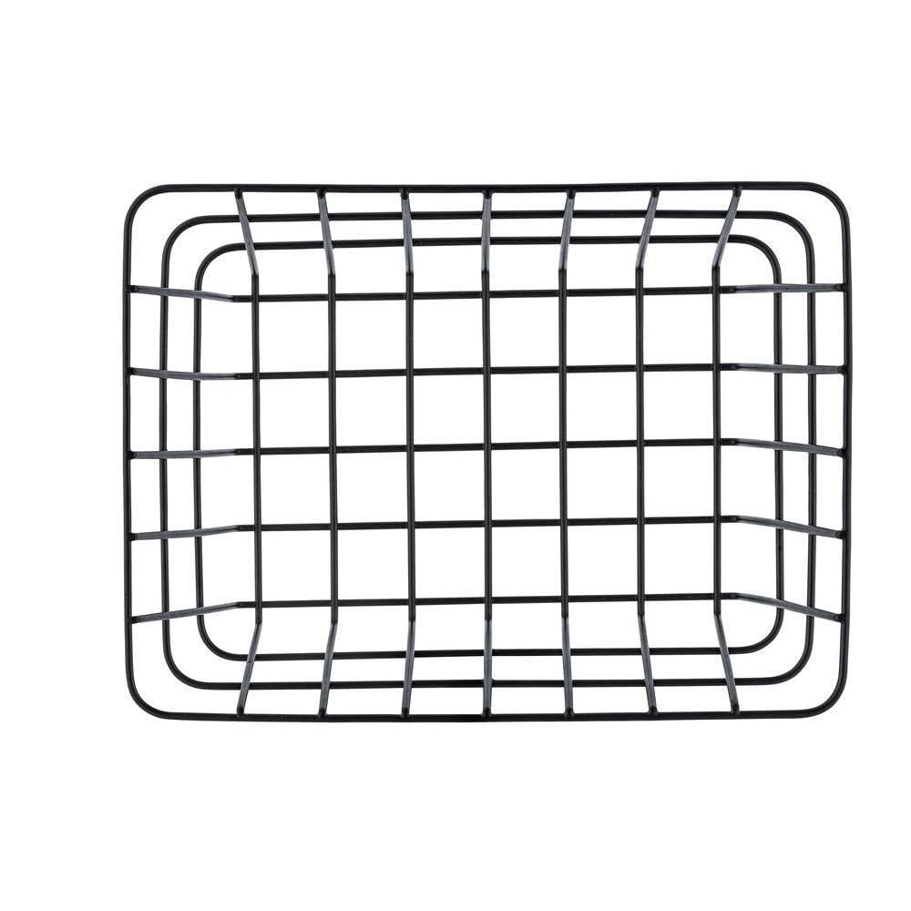 Wenko Cestino Soria nero opaco - Cesto portaoggetti trendy per il bagno, la toilette per gli ospiti e tutta la casa, Metallo, 18 x 25 x 12 cm, Nero (Confezione da 2)