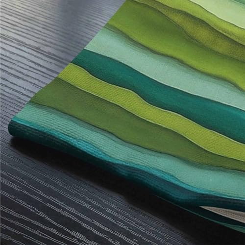 Image of Smooffly Watercolor Throw Pillow Cover,Stripped Waves Blue and Green Paint Brush Gradient Marine Sea Splash Cotton Linen Throw Pillow case Cushion Cover for Sofa Home Decorative Oblong 12x20 Inches