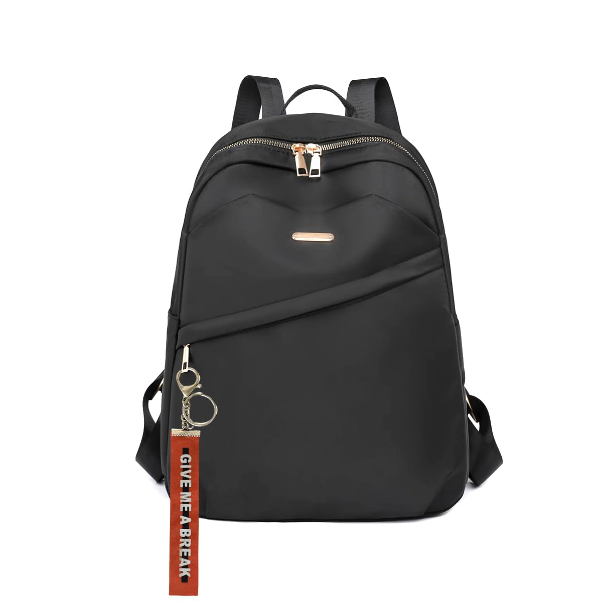 Backpack Bags for Women,School & College Bag, Black Travel Girls Quote Keychain Handbag, Stylish Latest-image-15