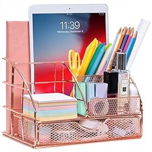 ARCOBIS Schreibtisch Organizer mit Schublade, Metall Büroablage Schulbedarf Aufbewahrung Kosmetik Organizer Büro Zubehör…