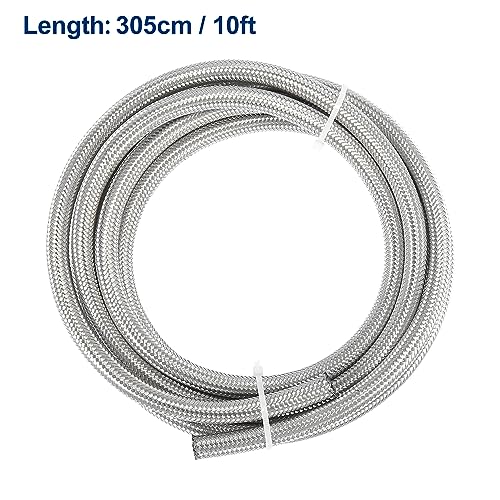 X AUTOHAUX 10 Ft 4AN Fuel Hose AN4 1/4" Universal Braided Stainless Steel CPE Oil Fuel Gas Line Hose by X AUTOHAUX - Image 5