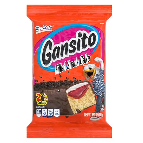 (Restock) Marinela Gansito Chocolatey Filled Snack Cake, 16 individual twin packs, (2 ct each), Strawberry, Chocolate and Crème Snack Cakes, 56.48 oz Multipack