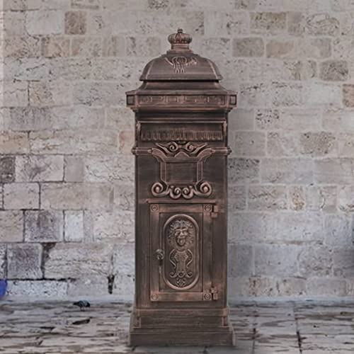 Vidaxl Cassetta Della Posta Vintage Alluminio Inossidabile Bronzo Buca Postale - 2