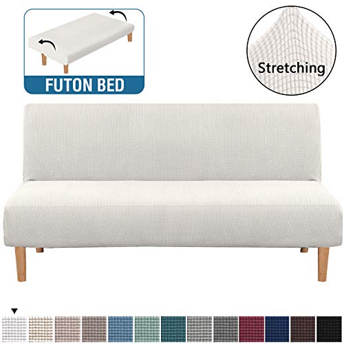 Armless Futon Cover Stretch Sofa Bed Slipcover Protector Elastic Feature Rich Textured Lycra