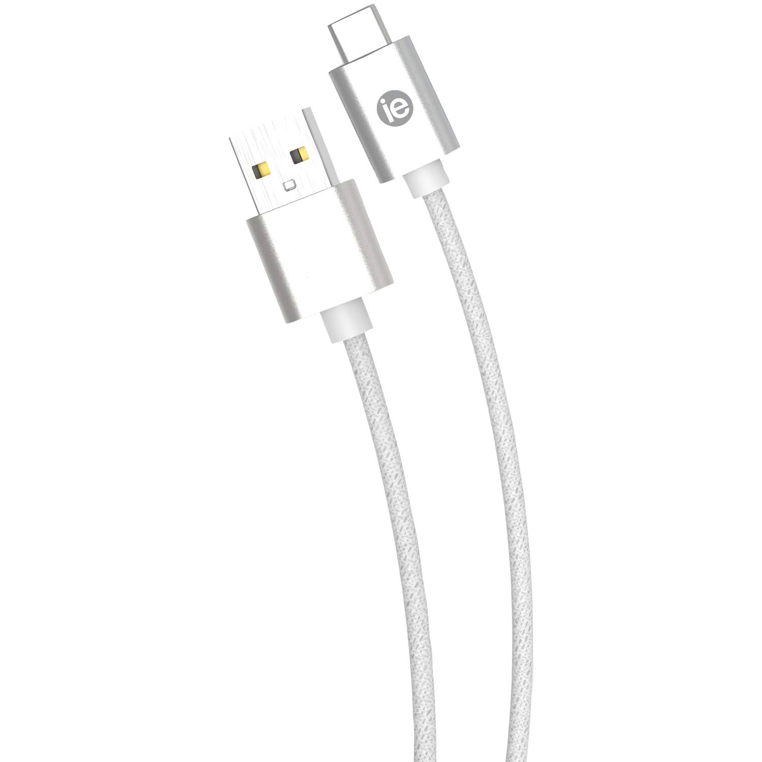 iEssentials IEN-BC6C-WT Charge & Sync Braided USB-C to USB-A Cable, 6ft (White)