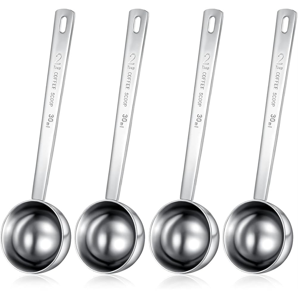 CTRLZS For Coffee Milk Fruit Powder 4Pcs 2 Tablespoon Scoops with Long Handle, 30 Ml Stainless Steel Measuring Spoon