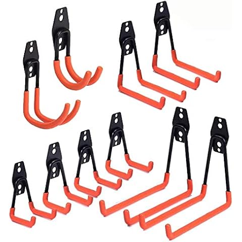 Garage Hooks,Reehi Steel Heavy Duty Garage Storage Hooks for Organizing Power Tools,Ladder,Bulk Items (pack of 10) Cover