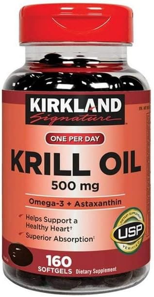 Niri Krill Oil 500 mg, 100% Pure Antarctic Krill Oil sourced from Tiny Crustaceans Found in The deep Pristine Waters of The Antarctic 160 Softgels