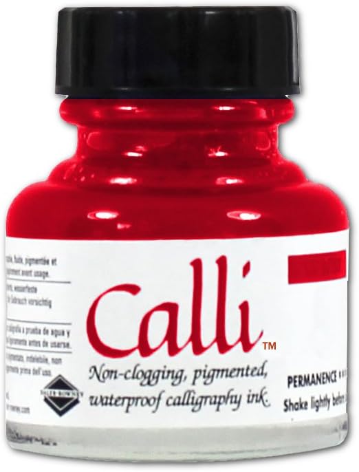 Daler-Rowney Calli Calligraphy Ink, 1 oz, Scarlet (604301073)