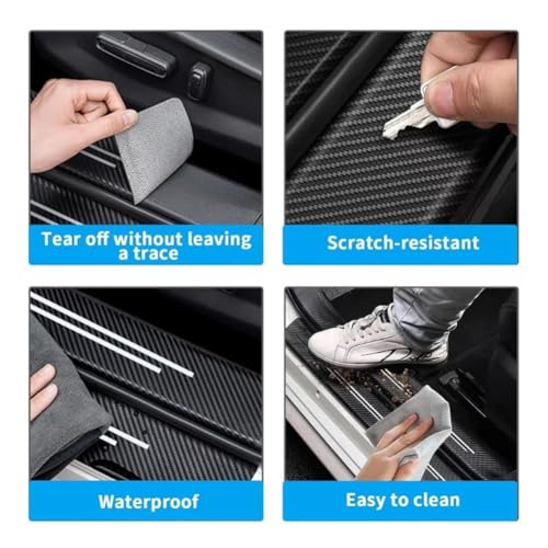 Plaques de protection de seuil porte voiture aspect carbone haut de gamme pour l200 EX10
