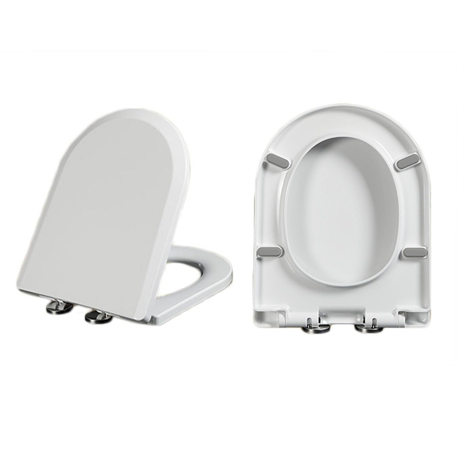 FLYIODFCXV Toilet seat, With Thickened Design Universal D Shape Toilet Lid with Non Slip Seat Bumpers(D)