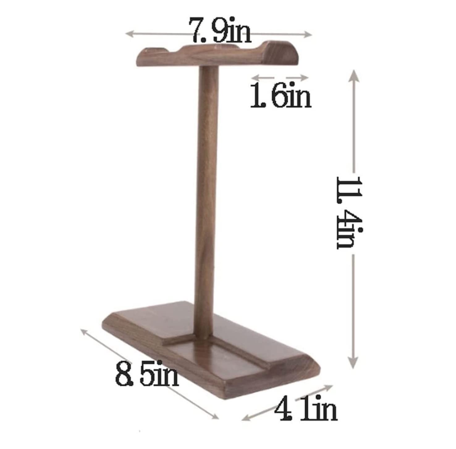 Soporte para Auriculares Gancho Doble De Soporte para Auriculares Simple De Nogal Natural Adecuado para Todos Los Auriculares Soporte Cascos