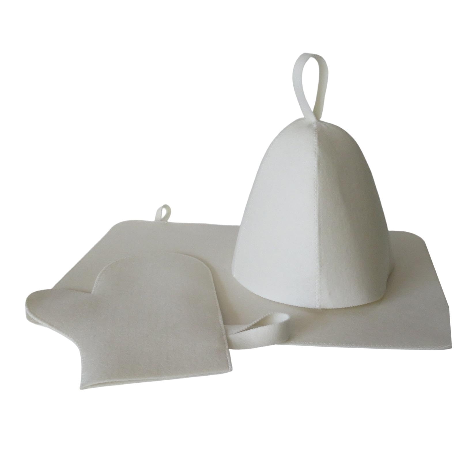 3X Felt Sauna Kits Anti Heat Bathing Shower Headgear for Bathroom Bathing Sauna White| Yard, Garden & Outdoor Living | Pools & Spas | Sauna Parts & Accessories