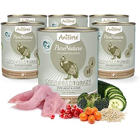 AniForte Hundefutter Nass GreenfieldTurkey 6 x 800g - Nassfutter für Hunde, Frische Pute Cover