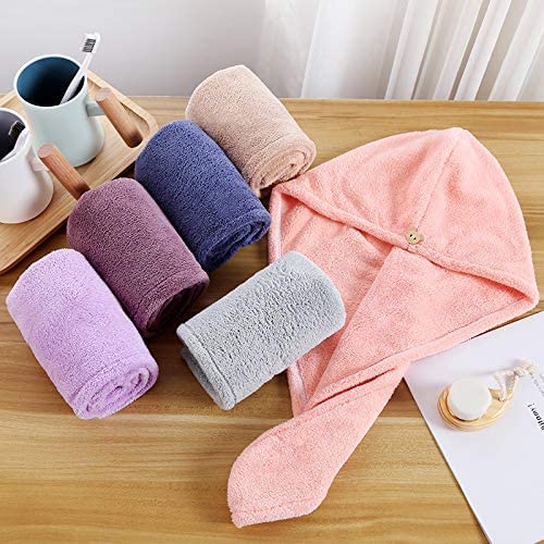 Image of Microfiber Hair Towel Wrap Absorbent Towel Hair-Drying Bathrobe Magic Hair Warp Towel Super Quick-Drying Microfiber Soft Bath Towel Hair Dry Cap Salon Towel (Light Green)