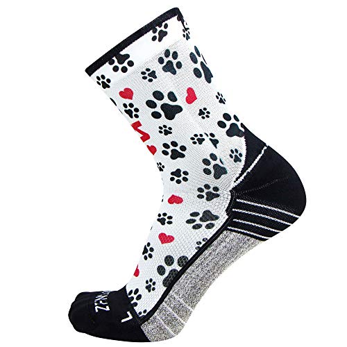 Zensah Limited Edition Running Socks - Fun and Crazy Mini Crew Compression Socks, Moisture Wicking and Anti Blister