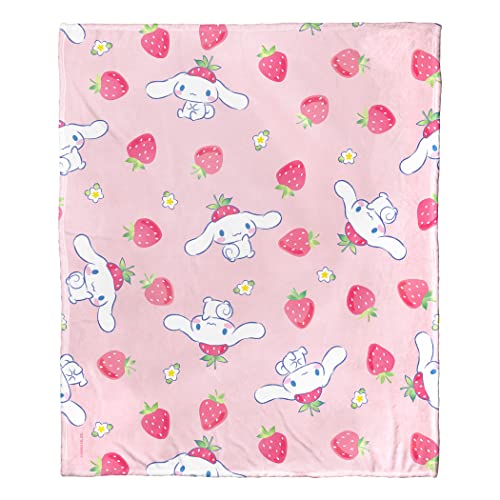 Sanrio Cinnamoroll - Coperta effetto 127 x 152.4 cm motivo bacche seta