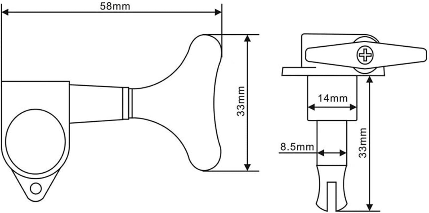 1L1R Bass Headstock Tuner Klucze do strojenia gitary elektrycznych kołków basu
