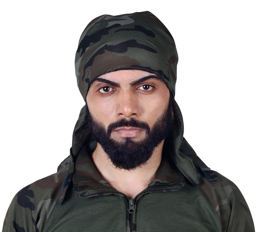Kumar's TrendKT - Cotton Indian Army Military Scarf for Man & Women, Multi-Purpose Commando Soldier Patka Anti Pollution Head Scarf. (Yodha Net Patka)